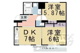 シャトレーヌ桂【B403号室】の間取り