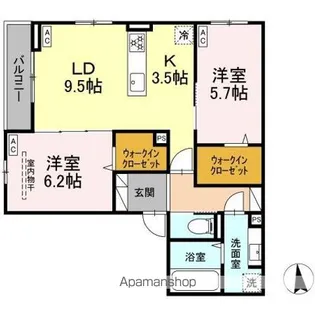 CLASSEUM仙台小田原 III【3階】の間取り