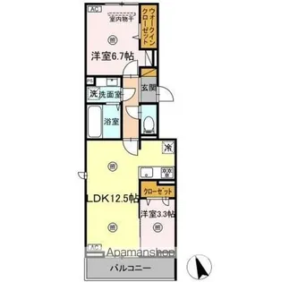 DーKISARIA WIII【2階】の間取り