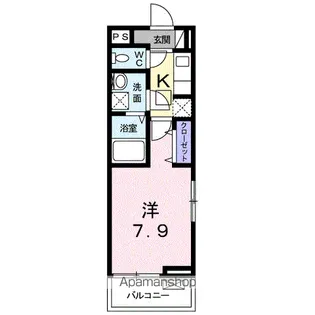 エスティーヌフジC【1階】の間取り
