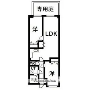 ゴールドパレス香流【1階】の間取り