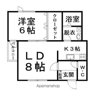 リバーサイドラピュタノース【3階】の間取り