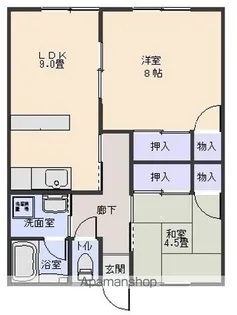 サンハイツ【21号室】の間取り