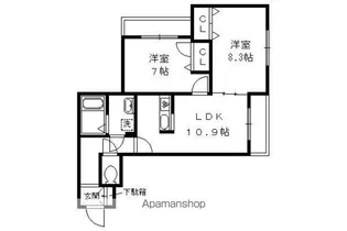 リバークレスト舟山【202号室】の間取り
