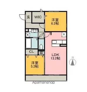 セジュール敷島【2階】の間取り