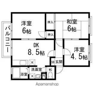 キャスティール桂【205号室】の間取り