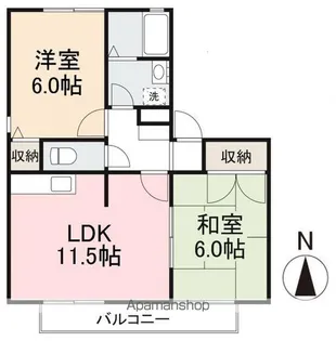レイクメーゾン【103号室】の間取り