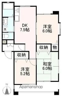 ビレッジパストラルA・B・C・D【1階】の間取り