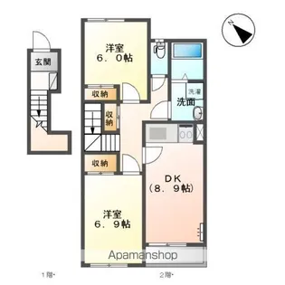 メゾン・メルヴェール A【2階】の間取り