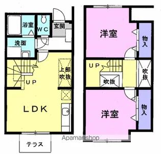 スウィングハート松ヶ島【1階】の間取り