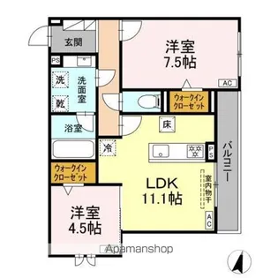 アメニティコート【103号室】の間取り