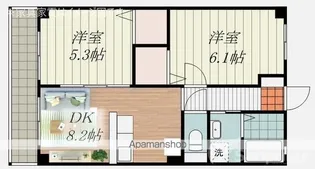 フォブール道後【102号室】の間取り