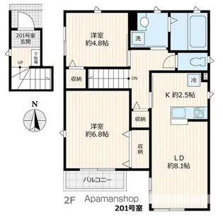 フルール【201号室号室】の間取り