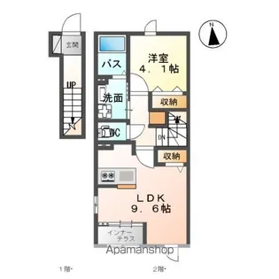 仮)白河中山下アパートA【206号室】の間取り