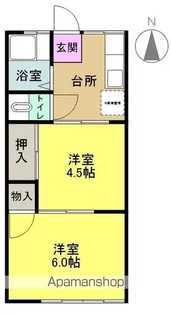 コーポ佳【102号室】の間取り