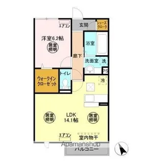 アルカディアAB B【1階】の間取り