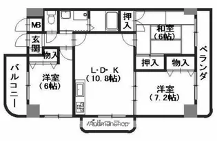 パークヒルズ5番館【3階】の間取り