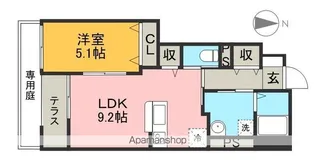 ミルキーウェイ千鶴【1階】の間取り