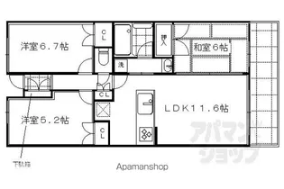 グランブルー智恵光院通【503号室】の間取り