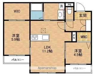 グランドコート中野【3階】の間取り
