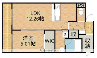 フロイデミーツ半田山【1階】の間取り