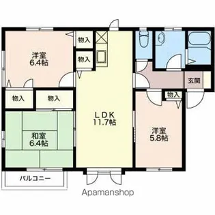 エントピアIKEDA A・B・C棟【2階】の間取り