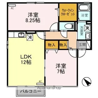 サニーサイドIZUMI B棟【2階】の間取り