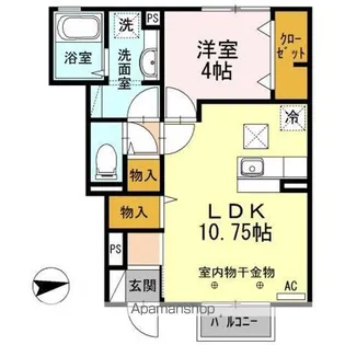 クレア ド ルーン A棟【1階】の間取り