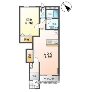 ルミエールⅡ【1階】の間取り