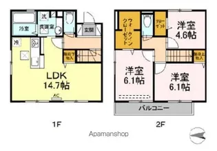 DーROOM曰佐【102号室】の間取り