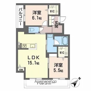 プティ・サーブル【3階】の間取り
