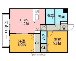 DEARCORT KAWANAMI【3階】の間取り
