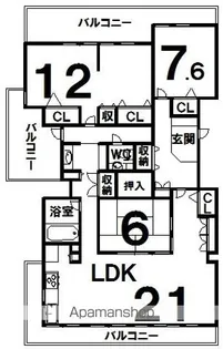 パシフィック西6条プライム【305号室】の間取り