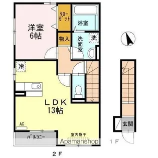 ピースタウン川東【2階】の間取り