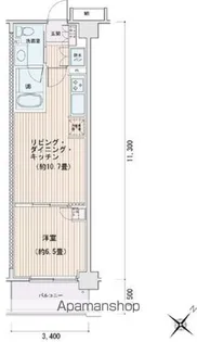 エスティメゾン豊洲レジデンスE【6階】の間取り