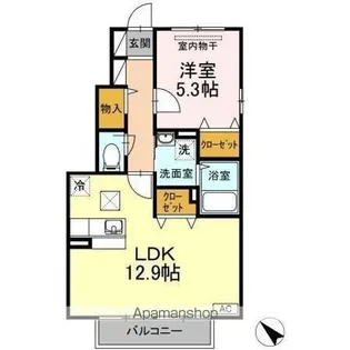 エスポワール B棟【1階】の間取り