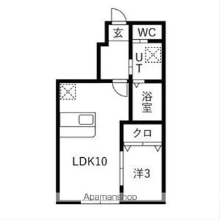 ほのむA棟【102号室】の間取り