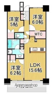 武蔵浦和SKY&GARDENC棟【2103号室】の間取り