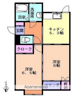 パル参番館【2号室】の間取り