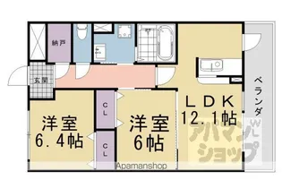 アフィニティ北大路【202号室】の間取り