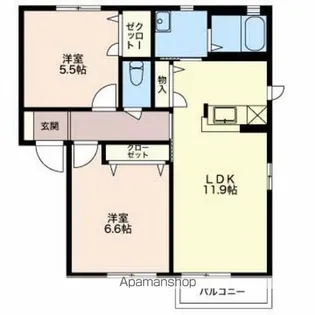 マウンテンリバー【1階】の間取り