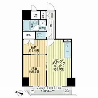 ライオンズマンション鶯谷第3【5階】の間取り