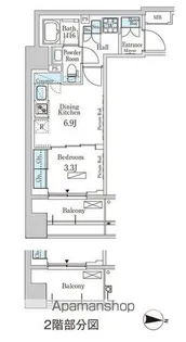 パークアクシス神楽坂・早稲田通り【13階】の間取り