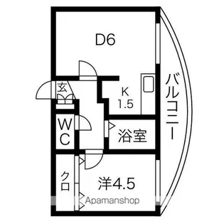 ヴィレッジ円山【4階】の間取り