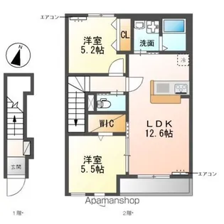 (仮称)柏市船戸 アパート【2階】の間取り
