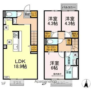 メゾン・ド・シーマ GLEE【106号室】の間取り