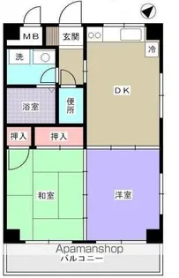 シャトル江波【401号室】の間取り