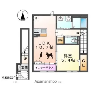 仮)北名古屋市石橋アパート【2階】の間取り