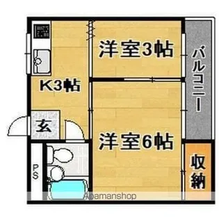 コーポ南住吉【3階】の間取り