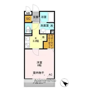 オペラハウス宮子【207号室】の間取り